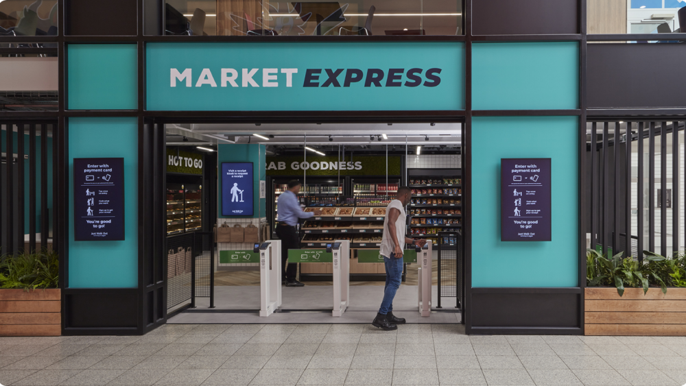 Exterior shot of a Market Express that uses Just Walk Out technology