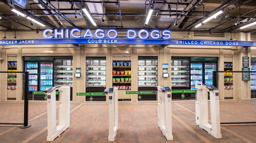 An Amazon Just Walk Out concession stand at a stadium