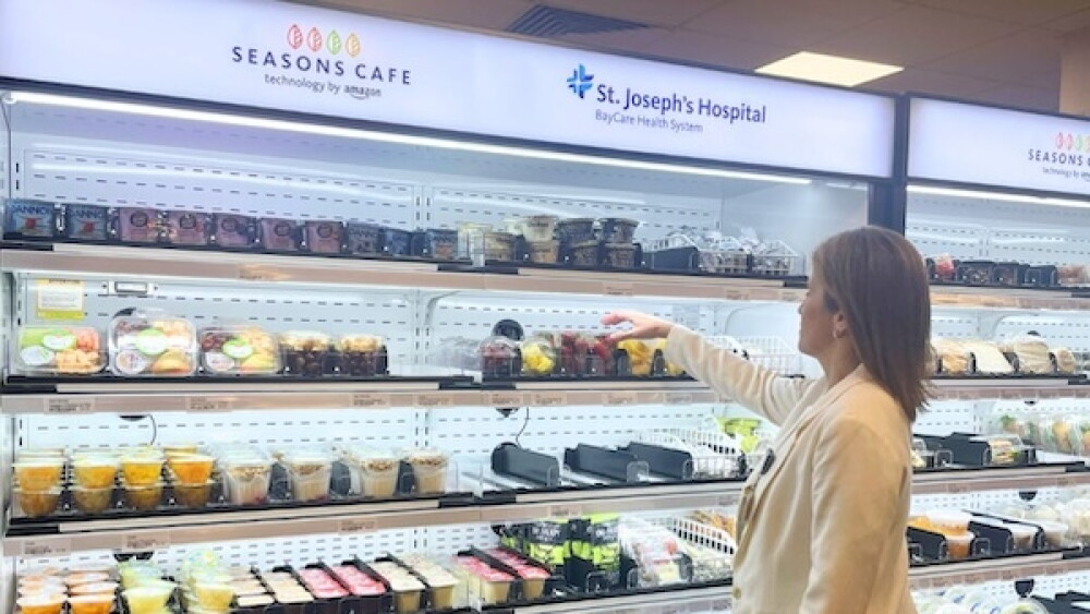 image of customer shopping at Just Walk Out enabled Seasons Cafe in St. Joseph's Hospital, Tampa, FL